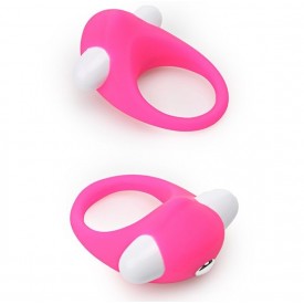 Розовое эрекционное кольцо LIT-UP SILICONE STIMU RING 6