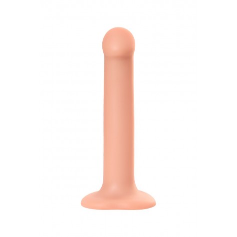 Телесный фаллос на присоске Silicone Bendable Dildo M - 18 см.